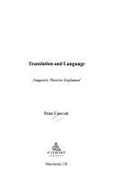 Cover of: Translation and language