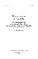 Governance of the IMF by Leo van Houtven