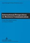 Cover of: International perspectives on business communication: from past approaches to future trends