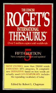 Cover of: The Concise Roget's International Thesaurus (5th Edition)