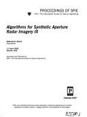 Cover of: Algorithms for synthetic aperture radar imagery IX: 1-2 April, 2002, Orlando, [Florida] USA
