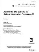 Cover of: Algorithms and systems for optical information processing VI: 8-10 July, 2002, Seattle, Washington, USA