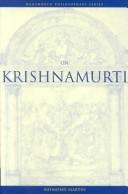 Cover of: On Krishnamurti