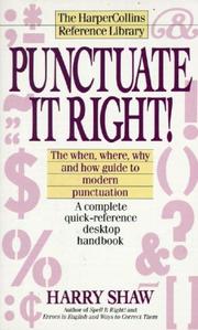 Cover of: Punctuate It Right! (Harpercollins Reference Library)