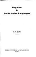 Cover of: Negation in South Asian languages