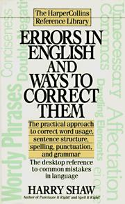 Cover of: Errors in English and Ways to Correct Them (Harpercollins Reference Library) | Harry Shaw