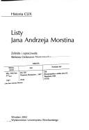Cover of: Listy Jana Andrzeja Morstina by Jan Andrzej Morsztyn