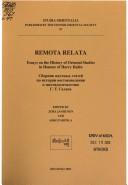 Cover of: Remota relata by edited by Juha Janhunen and Asko Parpola.