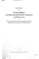 Cover of: Denkmalpflege zwischen künstlerischem Anspruch und Baupraxis: über den Umgang mit Klosteranlagen nach der Säkularisation in Baden und Württemberg