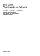 Cover of: Von Schwelle zu Schwelle: Vorstufen, Textgenese, Endfassung