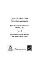 Cover of: L' exili cultural de 1939: seixanta anys després : actas del I congreso internacional (Valencia, 2001)