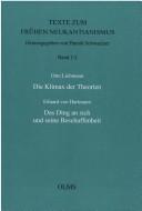 Die Klimax der Theorien by Liebmann, Otto