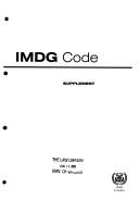Cover of: IMDG code: International maritime dangerous goods code : including amendment 31-02.