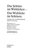Cover of: Das Schöne im Wirklichen--das Wirklichen im Schönen: Festschrift für Dietmar Rieger zum 60. Geburtstag