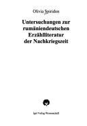 Cover of: Untersuchungen zur rum aniendeutschen Erz ahlliteratur der Nachkriegszeit
