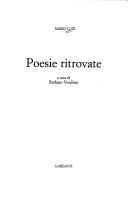 Cover of: Poesie ritrovate by Mario Luzi