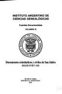 Documentos eclesiásticos y civiles de San Isidro by Aldo Abel Beliera