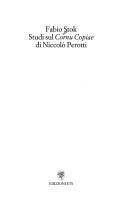 Cover of: Studi sul Cornu copiae di Niccolò Perotti