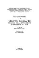 Cover of: Onofrio Tataranni: teologo della rivoluzione napoletana del 1799