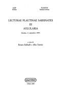 Cover of: Aulularia by a cura di Renato Raffaelli e Alba Tontini.