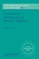 Cover of: Continuous semigroups in Banach algebras by Allan M. Sinclair