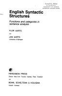 Cover of: English syntactic structures: functions and categories in sentence analysis