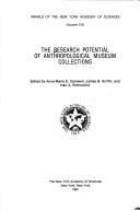 Cover of: The Research potential of anthropological museum collections | 