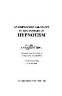 Cover of: Eine experimentelle Studie auf dem Gebiete des Hypnotismus