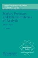 Markov processes and related problems of analysis by E. B. Dynkin