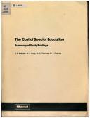 Cover of: The Cost of special education: summary of study findings