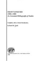 Cover of: Swift's poetry, 1900-1980: an annotated bibliography of studies