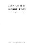 Cover of: Monolithos: poems 1962 and 1982