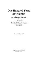 Cover of: One hundred years of oratorio at Augustana by Conrad John Immanuel Bergendoff