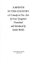 Cover of: A month in the country by Ivan Sergeevich Turgenev