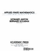 Cover of: Applied finite mathematics | Howard Anton