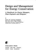 Cover of: Design and management for energy conservation by Paul W. O'Callaghan