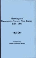 Cover of: Marriages of Monmouth County, New Jersey, 1795-1843