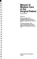 Cover of: Manual of medical care of the surgical patient
