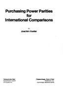 Purchasing power parities for international comparisons by Joachim Voeller