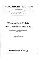 Cover of: Wissenschaft, Politik und öffentliche Meinung by Rüdiger Vom Bruch