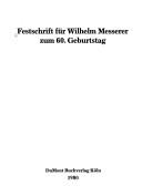 Cover of: Festschrift für Wilhelm Messerer zum 60. Geburtstag