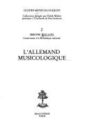 Cover of: L' allemand musicologique by Simone Wallon