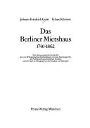 Cover of: Das Berliner Mietshaus by Johann Friedrich Geist