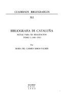 Cover of: Bibliografía de Cataluña: notas para su realización