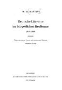 Cover of: Deutsche Literatur im bürgerlichen Realismus, 1848-1898 by Fritz Martini