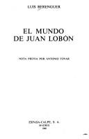 El mundo de Juan Lobón by Luis Berenguer