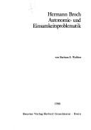 Hermann Broch, Autonomie- und Einsamkeitsproblematik