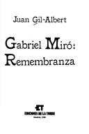 Cover of: Gabriel Miró, remembranza by Juan Gil-Albert