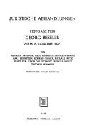 Cover of: Juristische Abhandlungen: Festgabe für Georg Beseler zum 6. Januar 1885