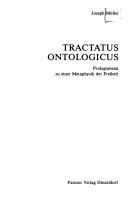 Cover of: Tractatus Ontologicus by Joseph Möller